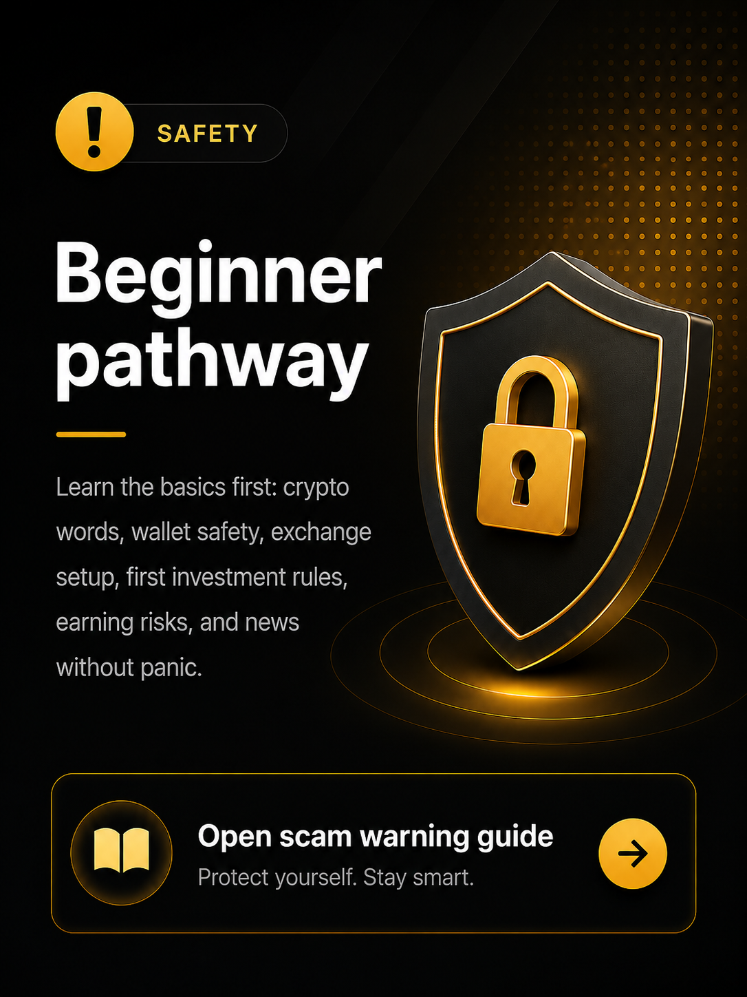 Beginner pathway and scam warning guide