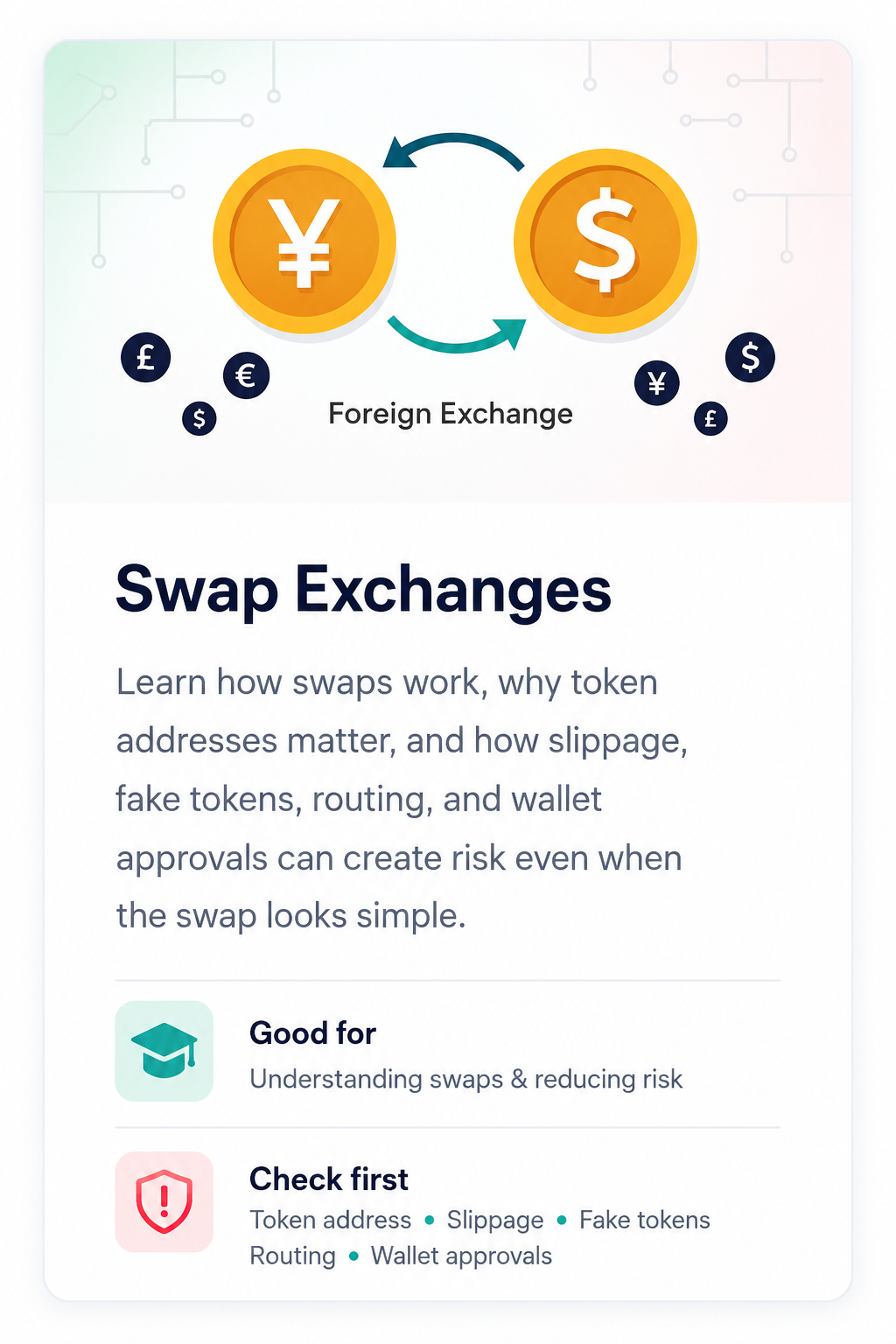 Swap Exchanges advanced learning card