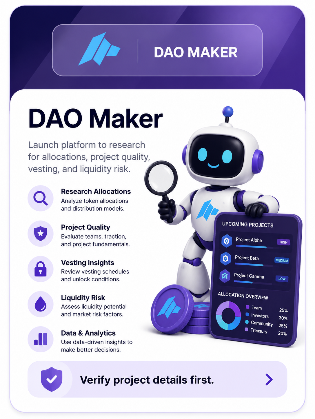 DAO Maker token launch platform research card
